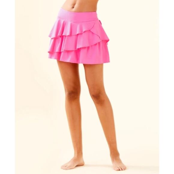LILLY PULITZER Luxletic Gabby Skort In Pink Tropics Women Size Medium Athleisure - Picture 1 of 7